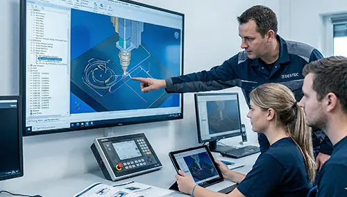 Suporte técnico e treinamento operacional para máquinas CNC